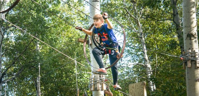 high ropes course at North Shore Adventure Park