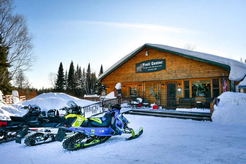 Snowmobiling on the Gunflint Trail, on the North Shore MN