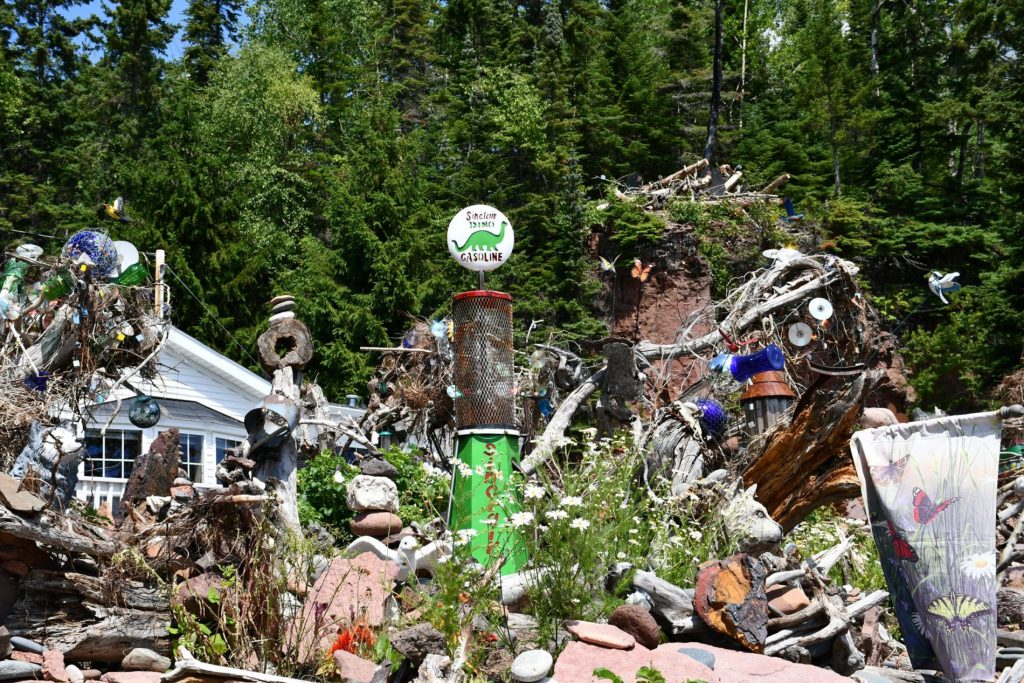 yard art in Hovland, MN on the North Shore