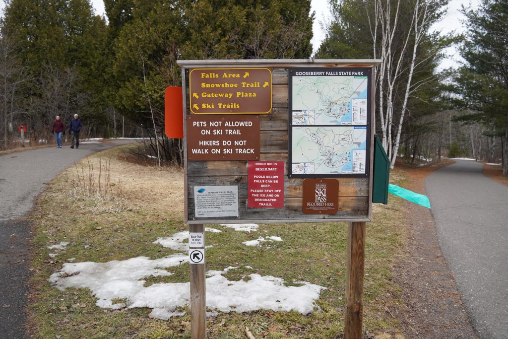 trail signage at Gooseberry Falls State Park