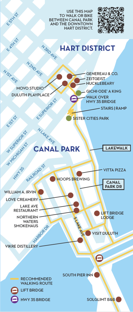 Canal Park and HART District Map Downtown Duluth